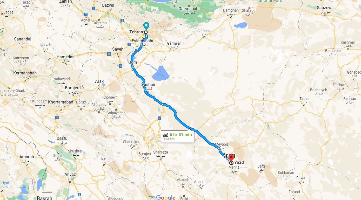 راهنمای سفر از تهران به یزد با خودرو شخصی